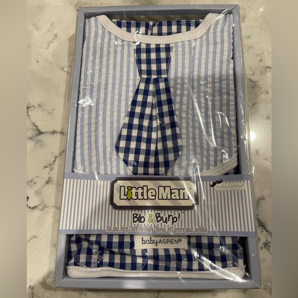 Baby Aspen little man bib & burp